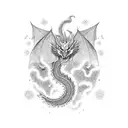 cosmic dragon tattoo design idea