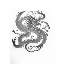 simple dragon with cosmic design tattoo design idea