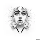 portrait face tattoo design idea