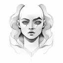 portrait face tattoo design idea