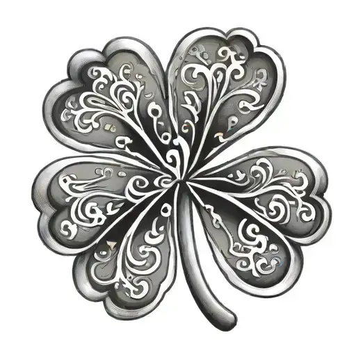 Shamrock with the initials E J C incorporated within its three leaves tattoo design idea