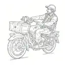 A sketch of a delivery driver wearing a corset while delivering packages tattoo design idea