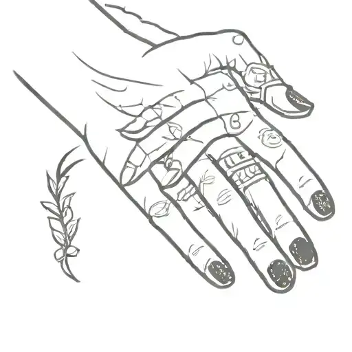 witchy hand and finger tattoos inspired tattoo design idea