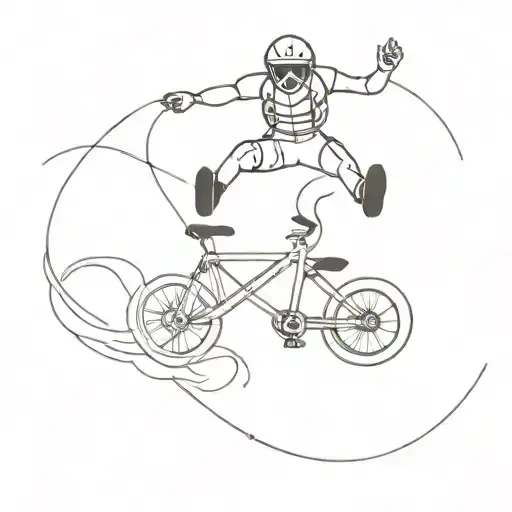 scuba skydiving and cycling  tattoo design idea
