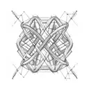 DNA double helix with a scientific formula intertwined tattoo design idea