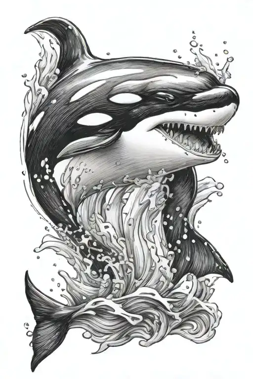 orca whale tattoo design idea