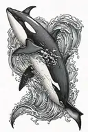 orca whale tattoo design idea