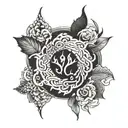 narrow internal tattoo design idea