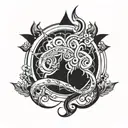 narrow internal tattoo design idea