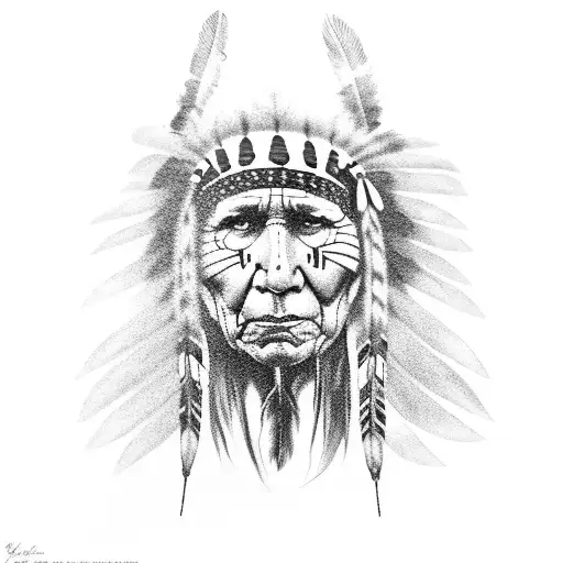 american indian chief tattoo design idea