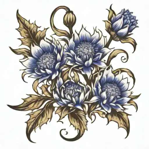 cornflowers tattoo design idea