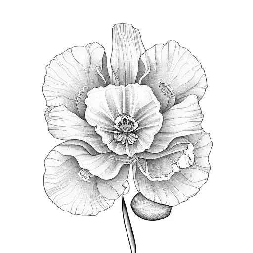 poppy and Jonquil and Narcissus tattoo design idea