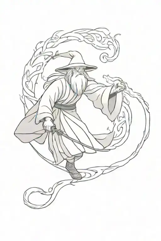 gandalf vs balrog tattoo design idea