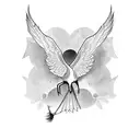 crane flying tattoo design idea