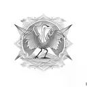 crane flying tattoo design idea