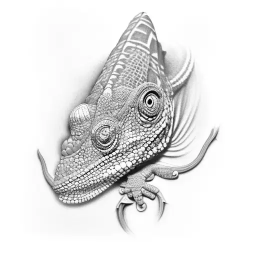 chameleon maori tattoo design idea