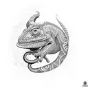 chameleon maori tattoo design idea