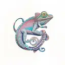 chameleon tattoo design idea