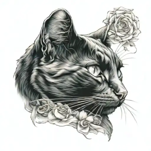 memorial for black cat named obi  tattoo design idea