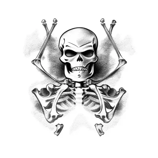 pirate skeleton that fits on forearm  tattoo design idea