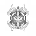 norse runes with mumin symbol of wyrd  tattoo design idea