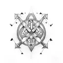 norse runes with mumin symbol of wyrd  tattoo design idea