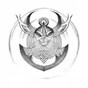 norse runes with mumin symbol of wyrd  tattoo design idea