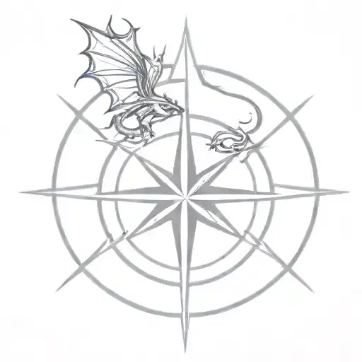 Dragon compass rose tattoo tattoo design idea