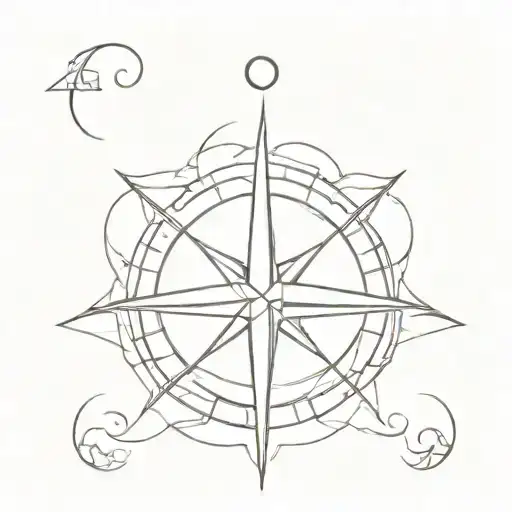 Dragon compass rose tattoo tattoo design idea
