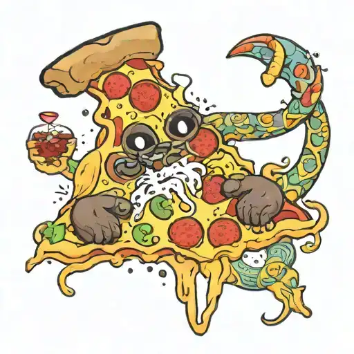 Caseys Poo Pizza spelled out  tattoo design idea