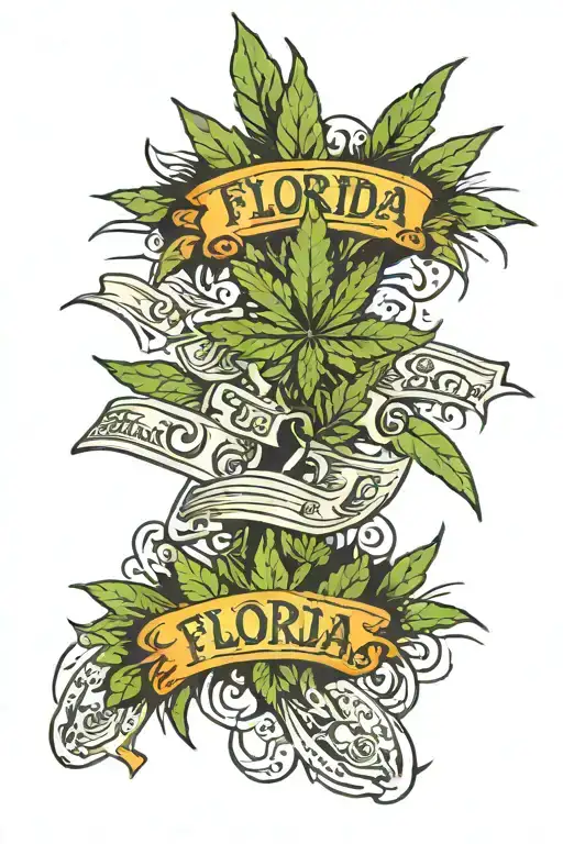 Florida weed money  tattoo design idea