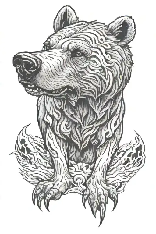 grizzly heaven hell hound tattoo design idea