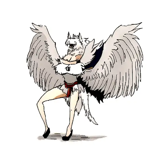 wings on a wolf tattoo design idea