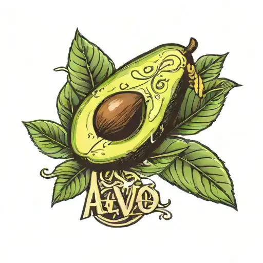 avocado with the word te avo  tattoo design idea