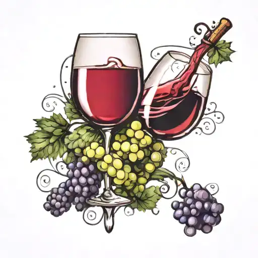 Wine tattoo design idea