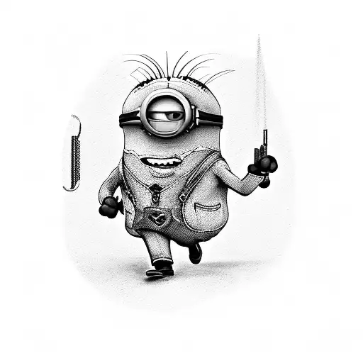 minion hitman tattoo design idea