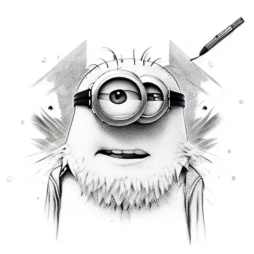 minion hitman tattoo design idea
