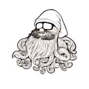 man with octopus beard tattoo design idea
