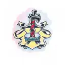 pug and anchor  tattoo design idea