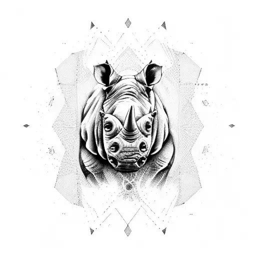 rhino tattoo design idea