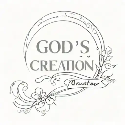 1 of 1 -God's creation wording tattoo design idea