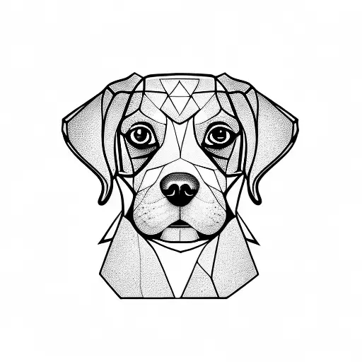 Dog Beagle Head tattoo design idea