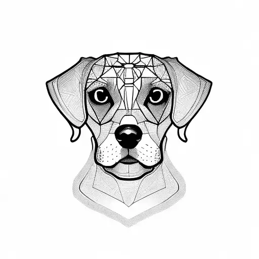 Dog Beagle Head tattoo design idea
