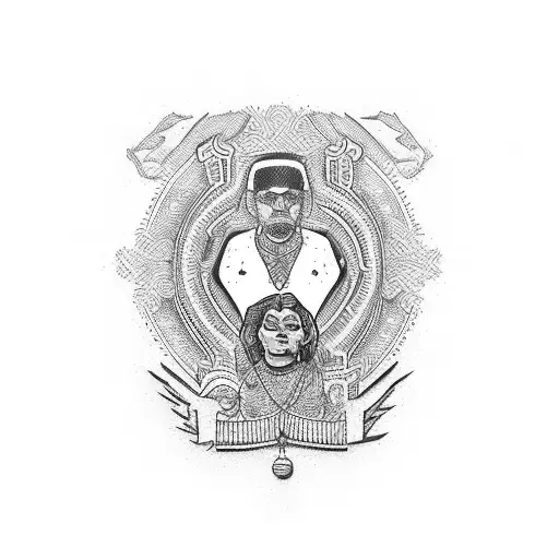 Chicano-inspired portrayal of loyalty tattoo design idea