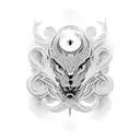 Intricate black and grey design showcasing loyalty tattoo design idea