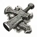 mjolnir hammer tattoo design idea