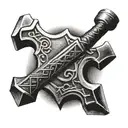 mjolnir hammer tattoo design idea