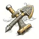 mjolnir hammer tattoo design idea