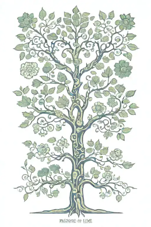 mexican tree of life tattoo design idea