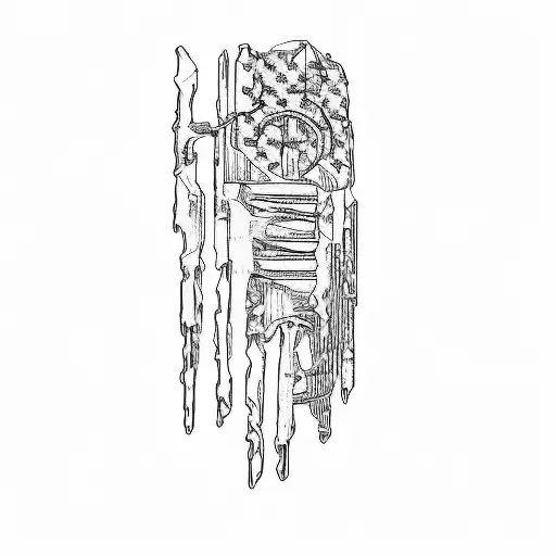 american flag with a jeep on it tattoo design idea